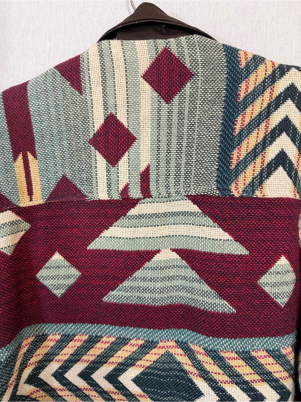 Vintage Boho Aztec Southwestern Western Cotton Jacket oversized Made in USA - Picture 8 of 9